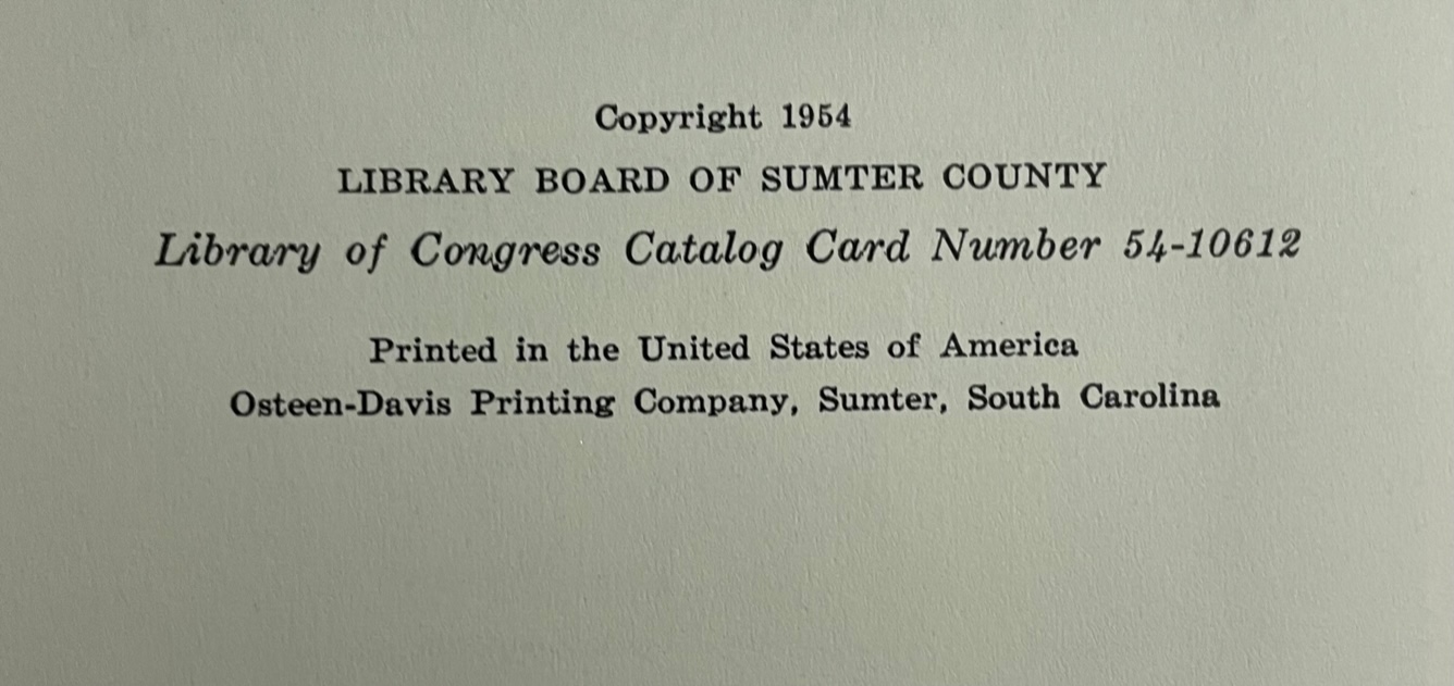 History of Sumter County South Carolina