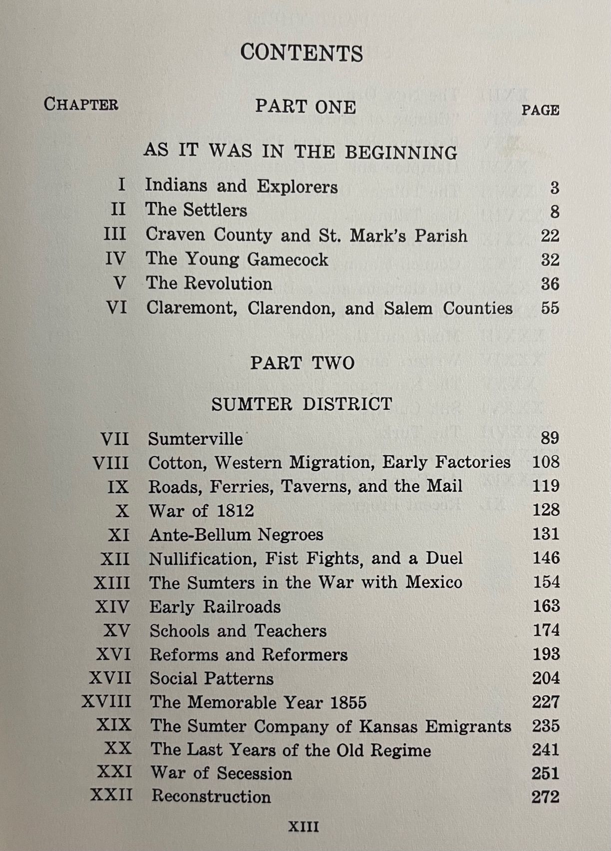History of Sumter County South Carolina