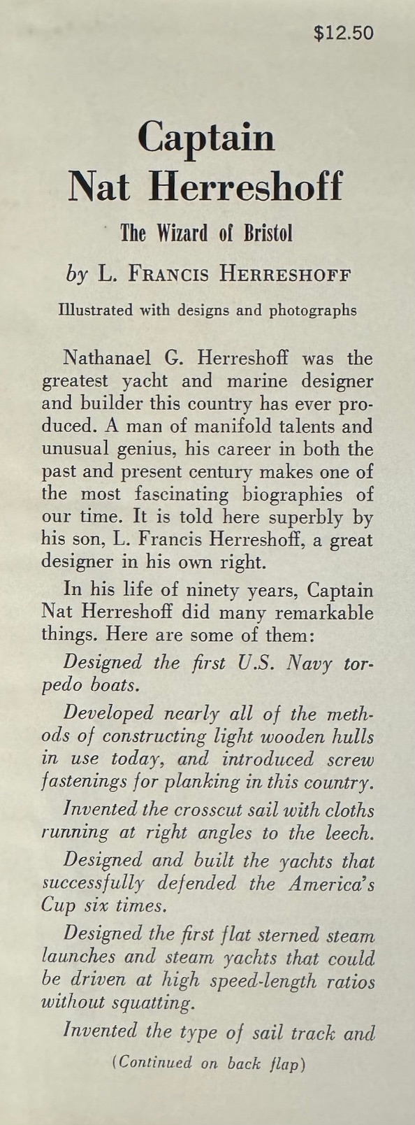 Capt. Nat Herreshoff, The Wizard of Bristol The life and achievements