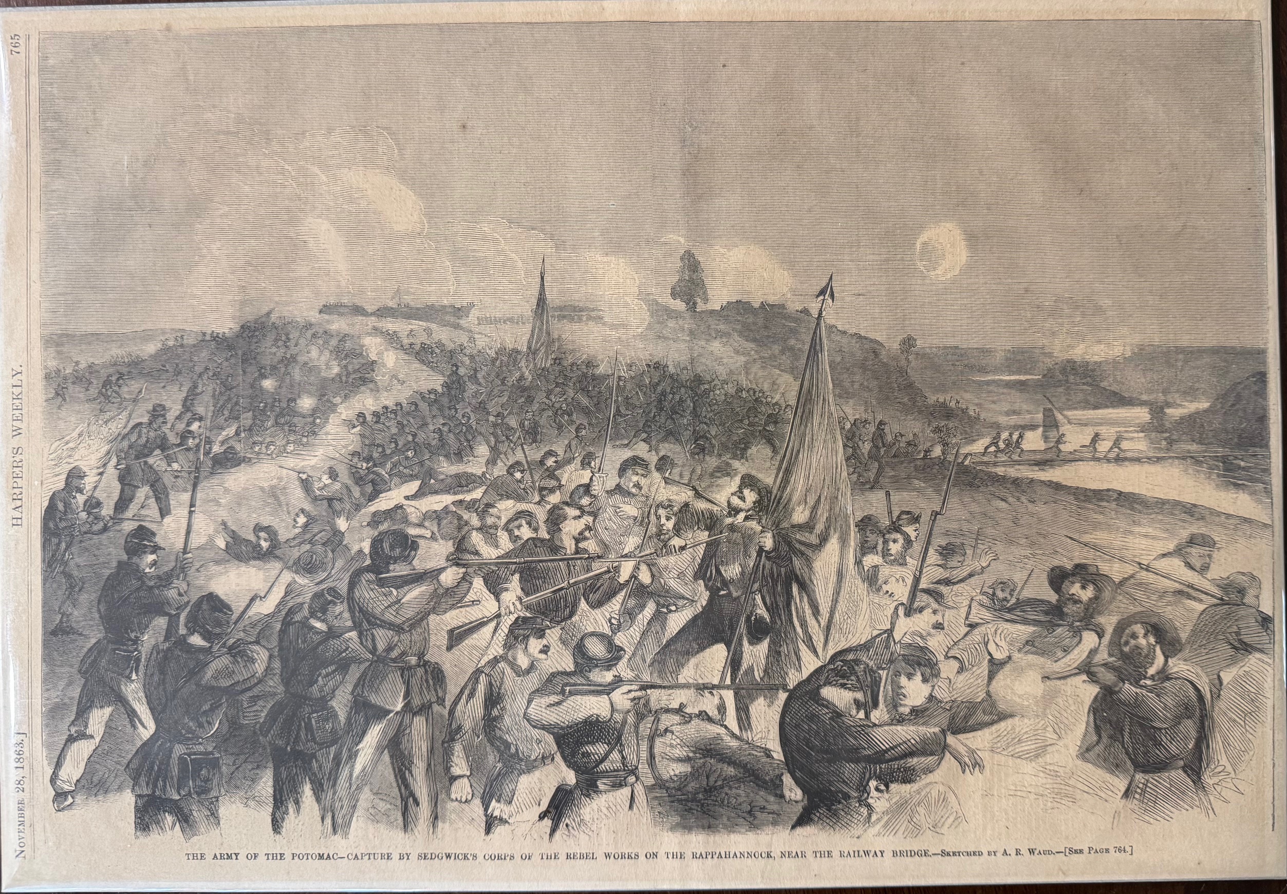 The Army of the Potomac - Capture by Sedgwick's Corps of the Rebel Works on the Rappahannock, Near Railway Bridge