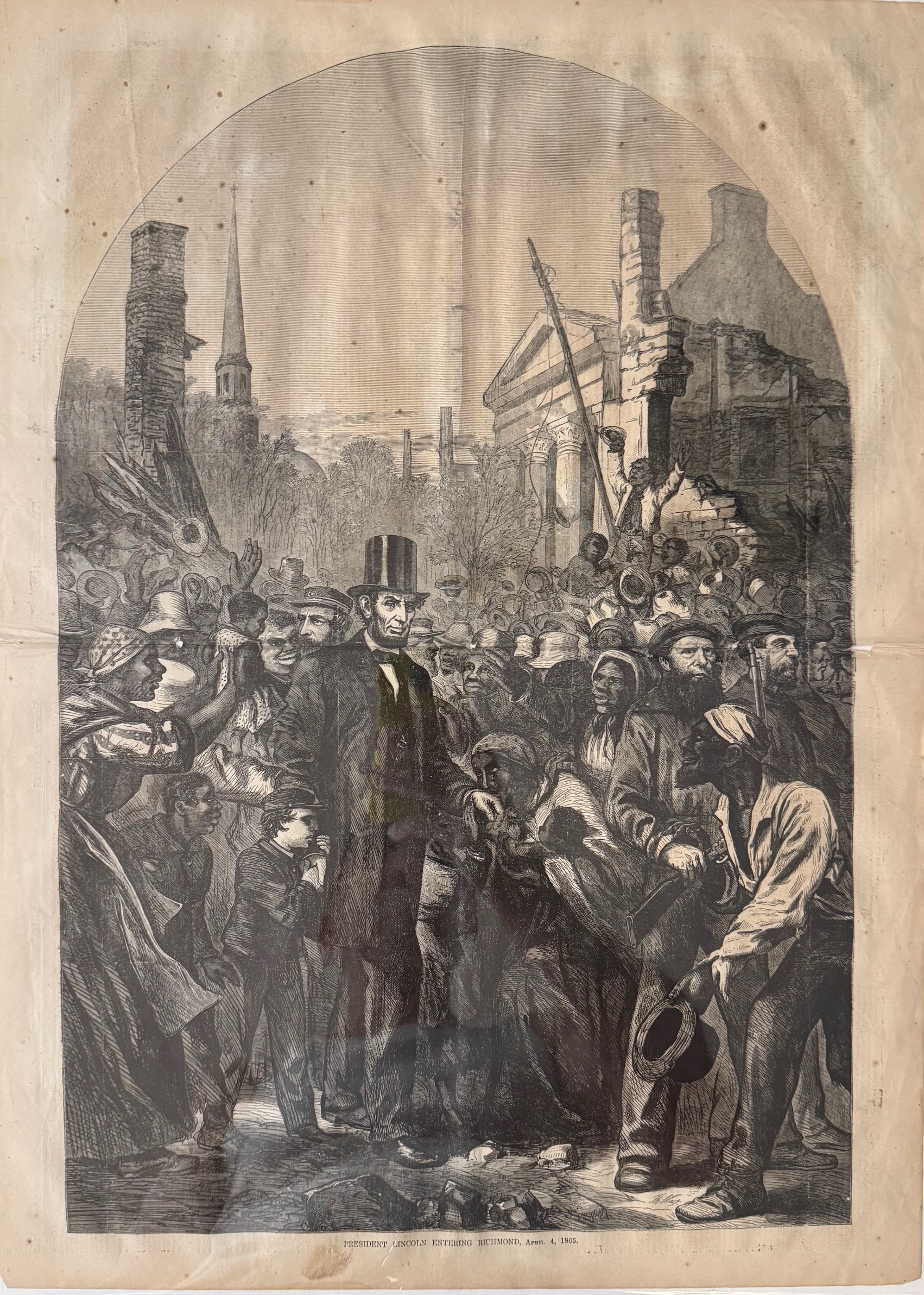 President Lincoln Entering Richmond, April 4, 1865 [2 Page Spread]
