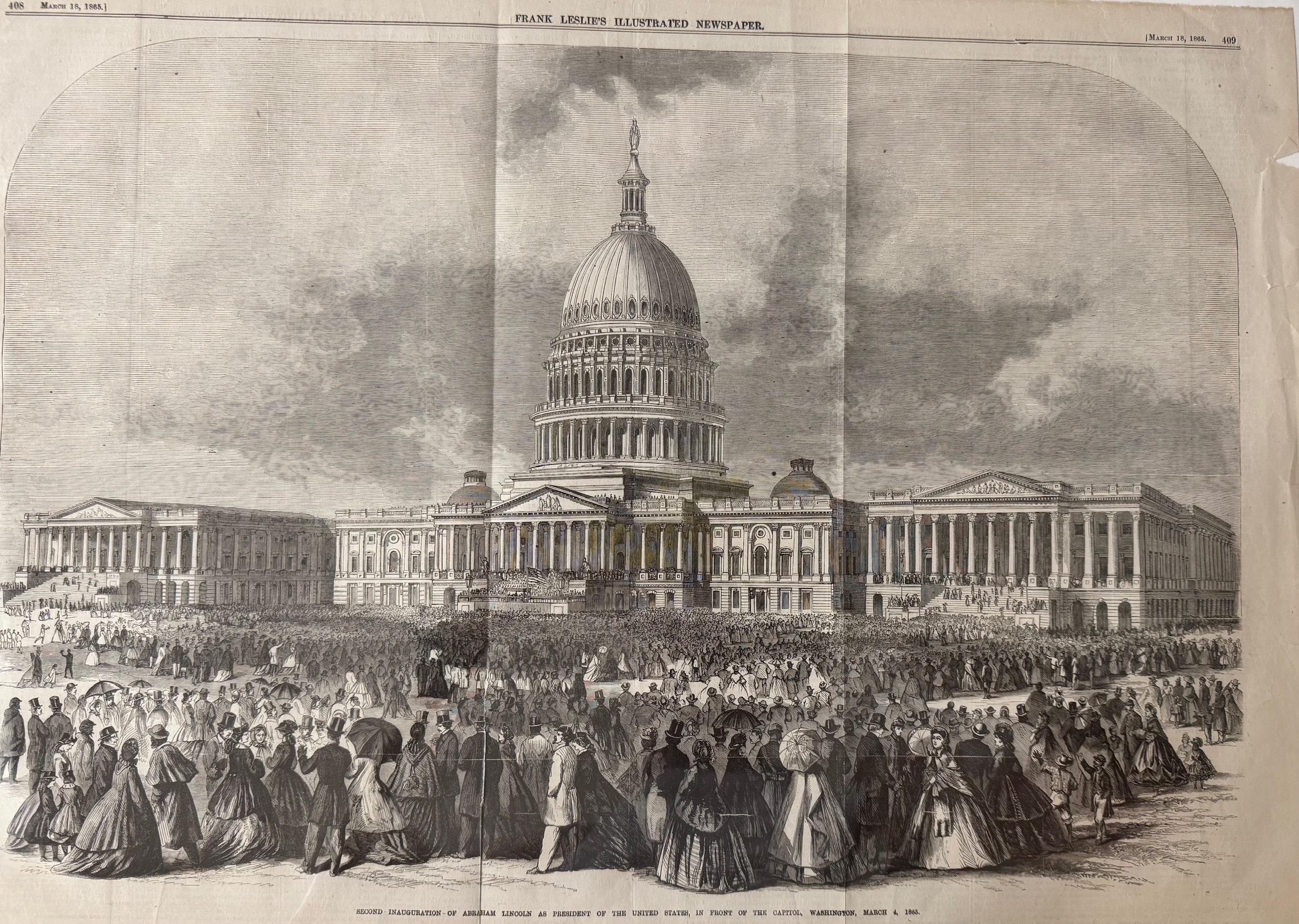 Second Inauguration of Abraham Lincoln.in Front of the Capitol [Trifold 2 Center Pages]