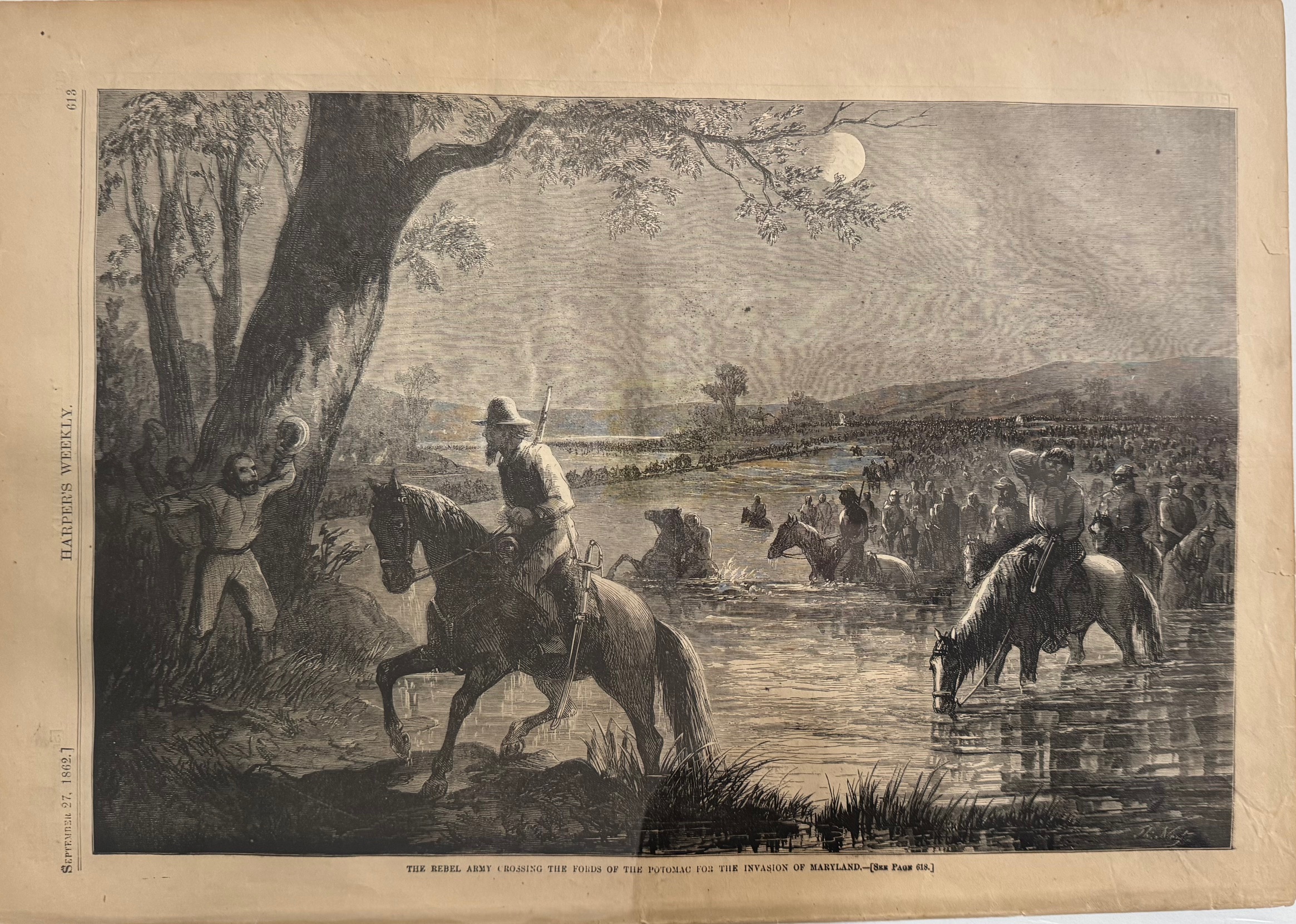 The Rebel Army Crossing the Fords of the Potomac for the Invasion of Maryland