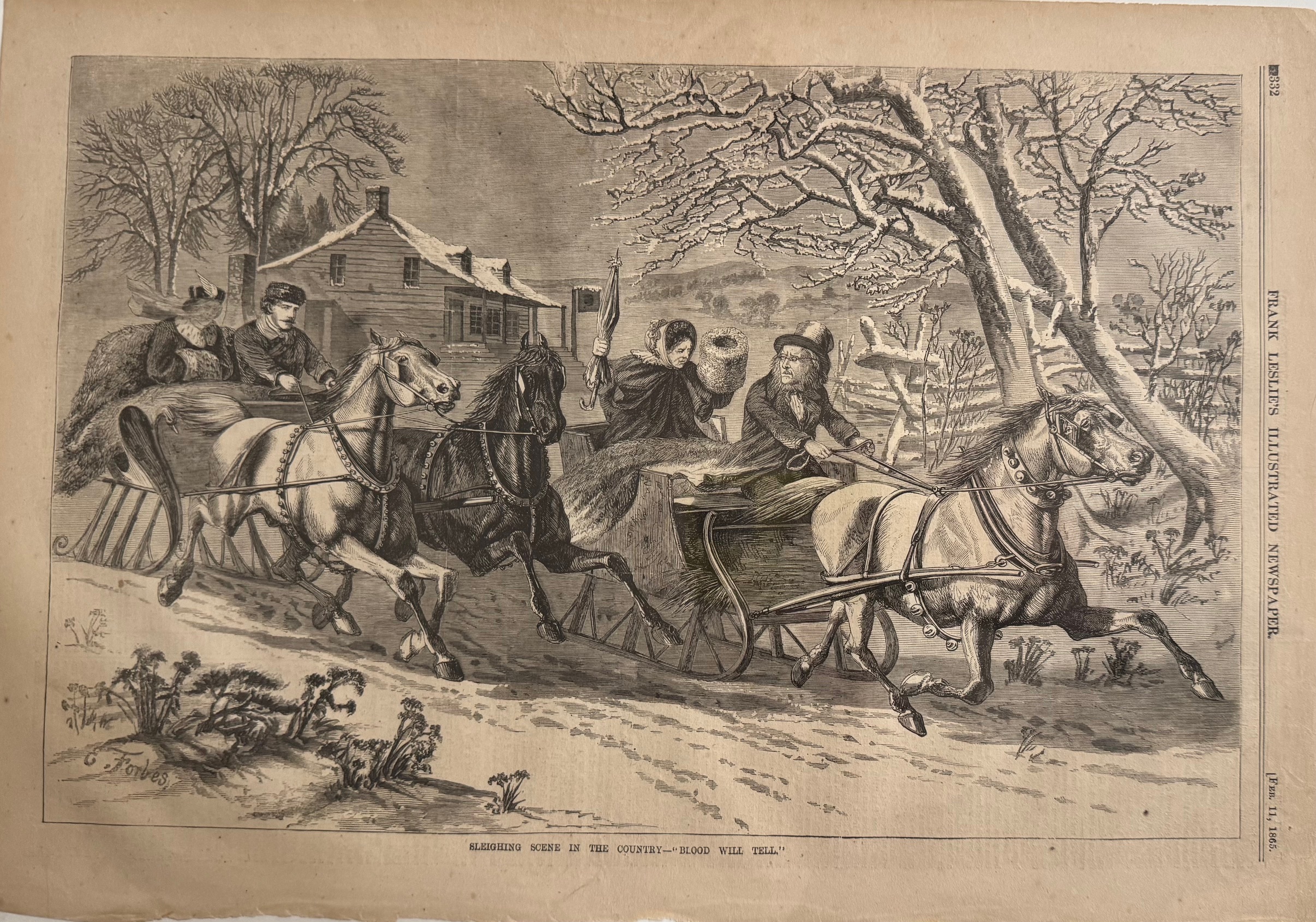Sleighing Scene in the Country - 