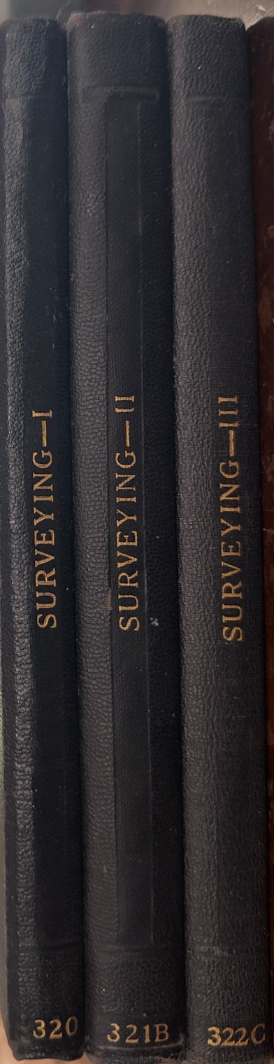 Surveying - 3 Volume Set (Book I (320): Chain Surveying, Leveling, Compass Surveying; Book II (321B): Transit Surveying, Office Work in Angular Surveying, Circular and Parabolic Curves (Part 1 - 2; Book III (322C): Stadia and Plane-Table Surveying, Topographic Surveying, Hydrographic Surveying)