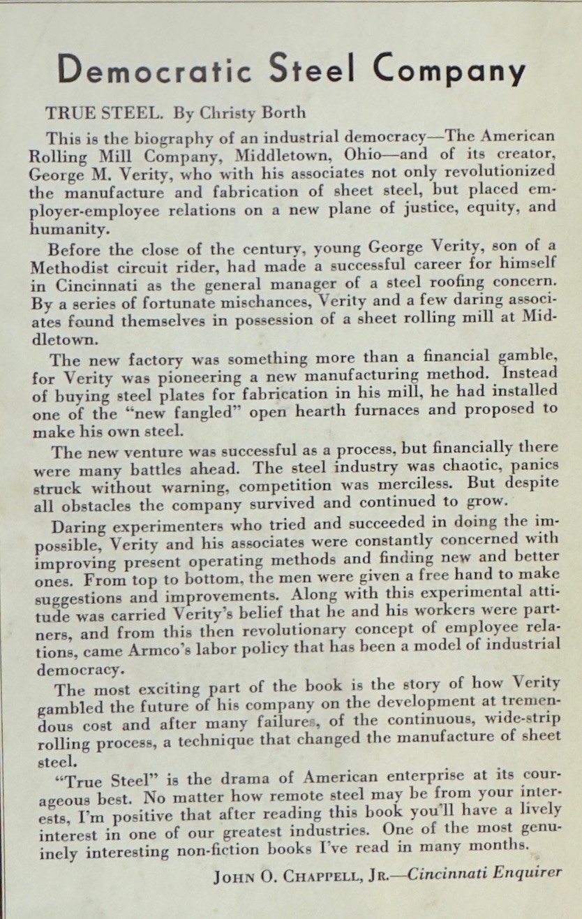 True Steel: The Story of George Matthew Verity and His Associates