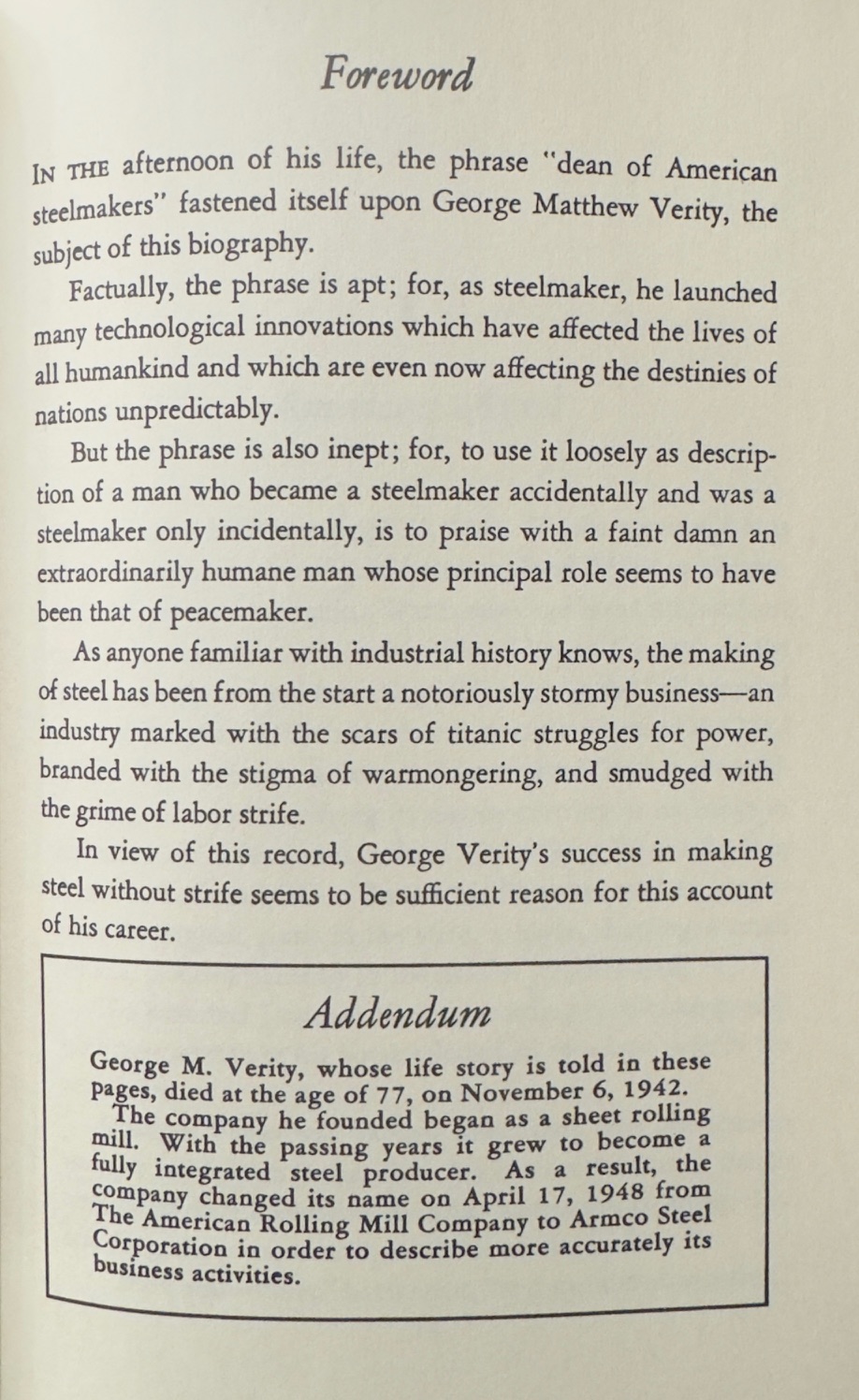 True Steel: The Story of George Matthew Verity and His Associates